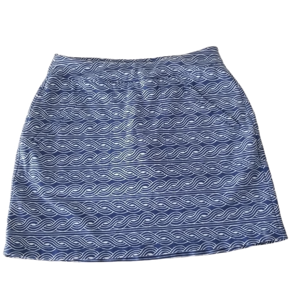 Talbots Petite Blue/White Nautical Print Knit Skorts